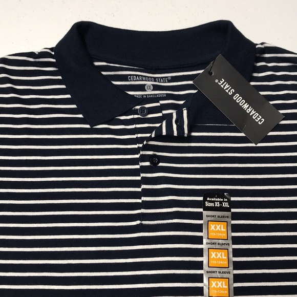 Cedarwood State Other - 🆕 Men’s 2XL Blue White Stripe Polo Golf Shirt